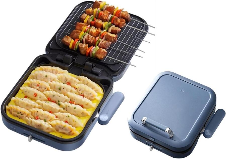 Elektrische Bakplaat Pannenkoekenpan Grill Gerechten Bereiden Dubbelzijdig Verwarmend 28 cm Diameter Rood