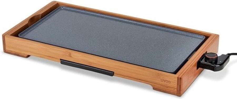 Elektrische Bakplaat Plancha Grill Gezellig Tafelen Keramische Coating 50 x 245 cm Zwart Bruin
