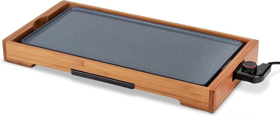 Elektrische Bakplaat Plancha Grill Gezellig Tafelen Keramische Coating 50 x 245 cm Zwart Bruin