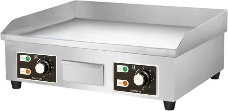 Elektrische Bakplaat Professionele Grill Koken aan Huis Snelle Verwarming 66x44cm Zilver
