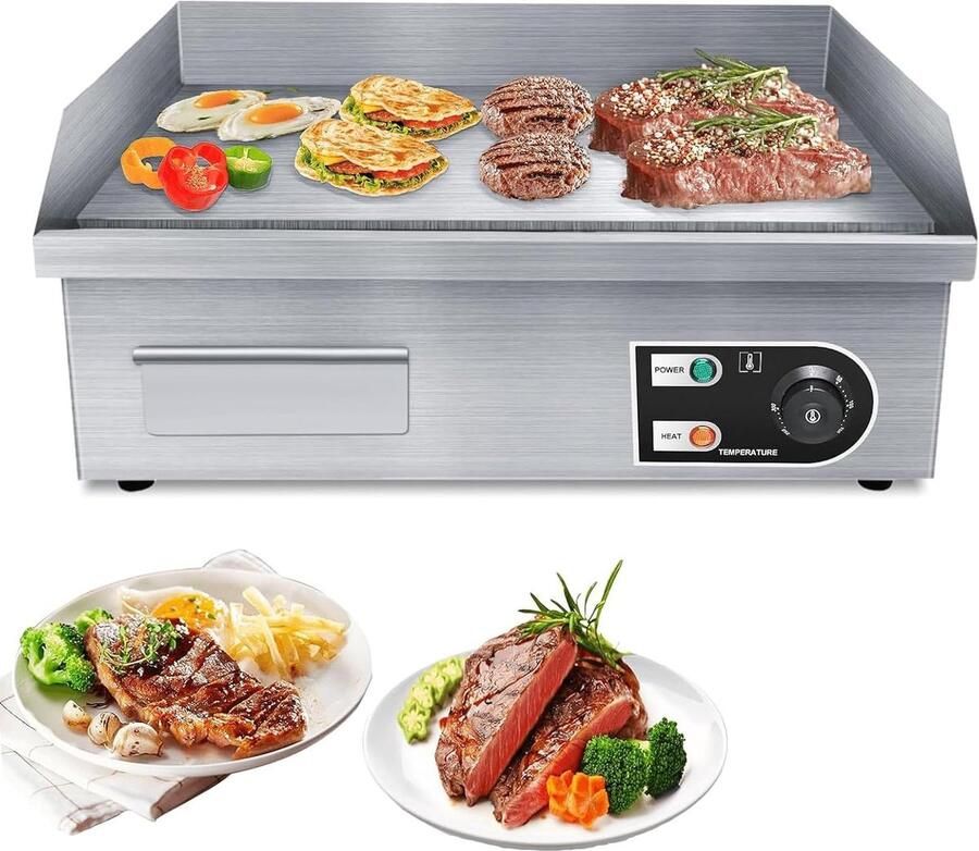 Elektrische Bakplaat Teppanyaki Grill Aanrecht Koken Instelbare Temperatuur Extra Groot