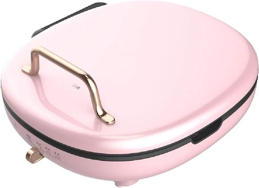 Elektrische Bakvorm Pannenkoekenpan Multifunctioneel Snel Eten Bereiden Dubbelzijdig Verwarmen 28.5 cm Diameter Roze