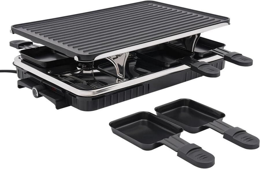 Elektrische Barbecue Tafelgrill Binnen en buiten Rookvrij en non-stick 41.5 x 25.5 cm Zwart