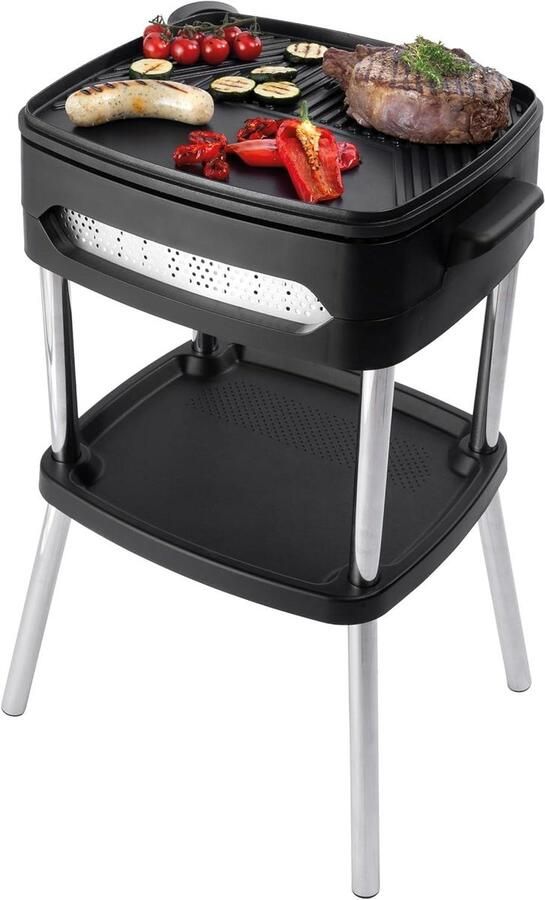 Elektrische Barbecue Tafelgrill Grill Buiten Koken Afneembare Grillplaat 40x36cm Zwart