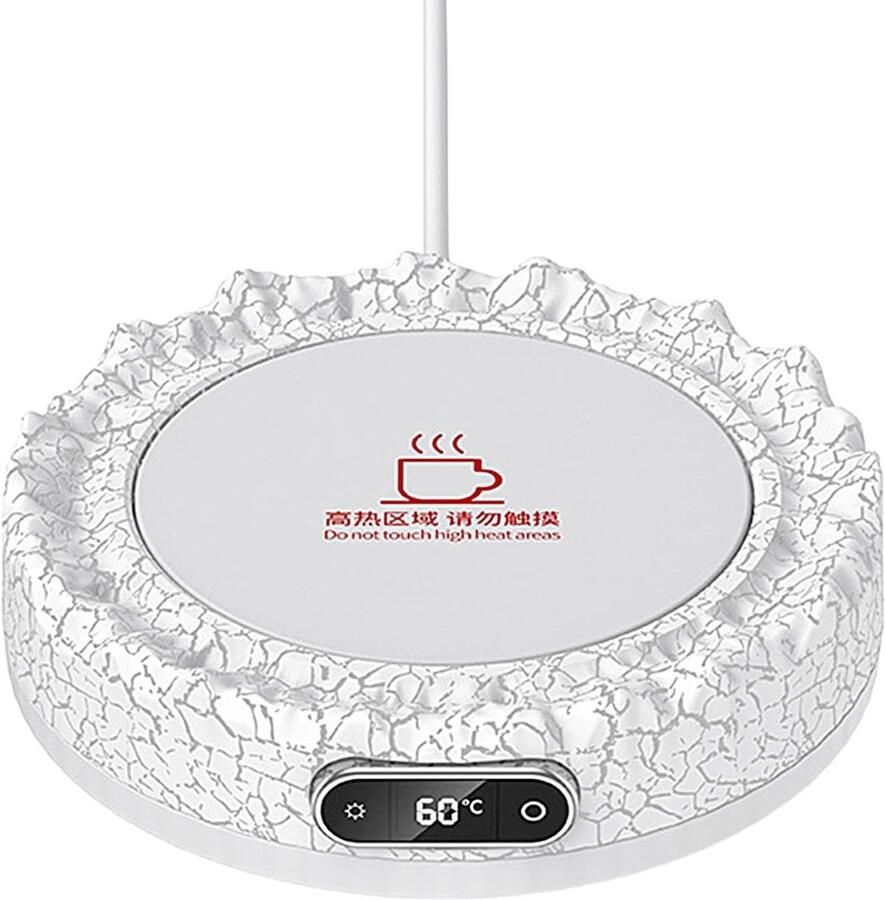 Elektrische Bekerwarmer Koffie Warmer Drinken Warm Houden Instelbare Temperatuur 14 cm Diameter Wit