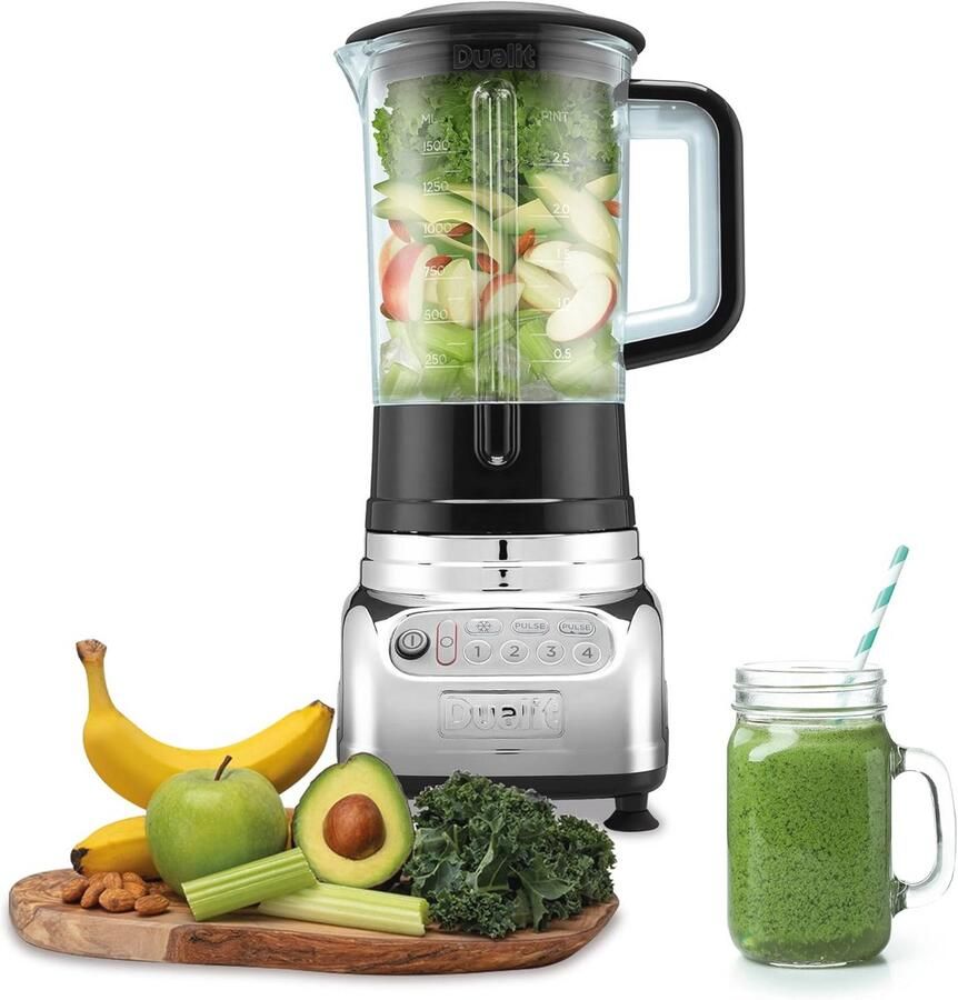 Elektrische Blender voor Smoothies en Soepen 2L Capaciteit met 7 standen en IJs Crush