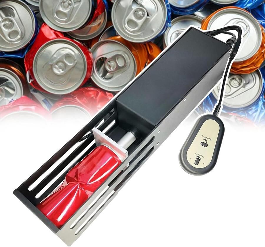 Elektrische Blikjespers Recycling Machine Afval Verminderen Ruimtebesparend Ontwerp Tot 18.3 cm Zwart