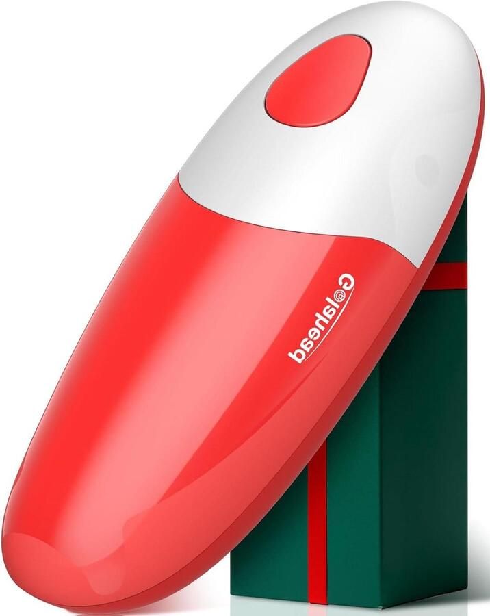 Elektrische Blikopener Automatische Keukenopener Blikken Openen Gladde Rand Snede 7.09 x 2.56 inch Rood