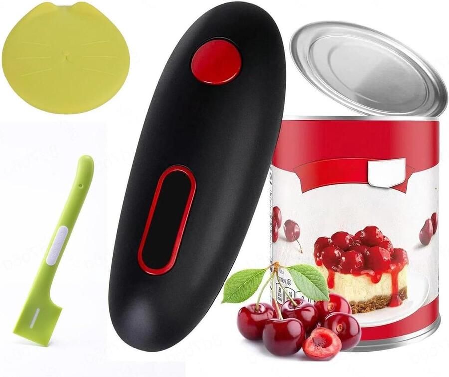 Elektrische Blikopener Automatische Keukenopener Keuken Gemak Gladde Randen 17 cm Zwart