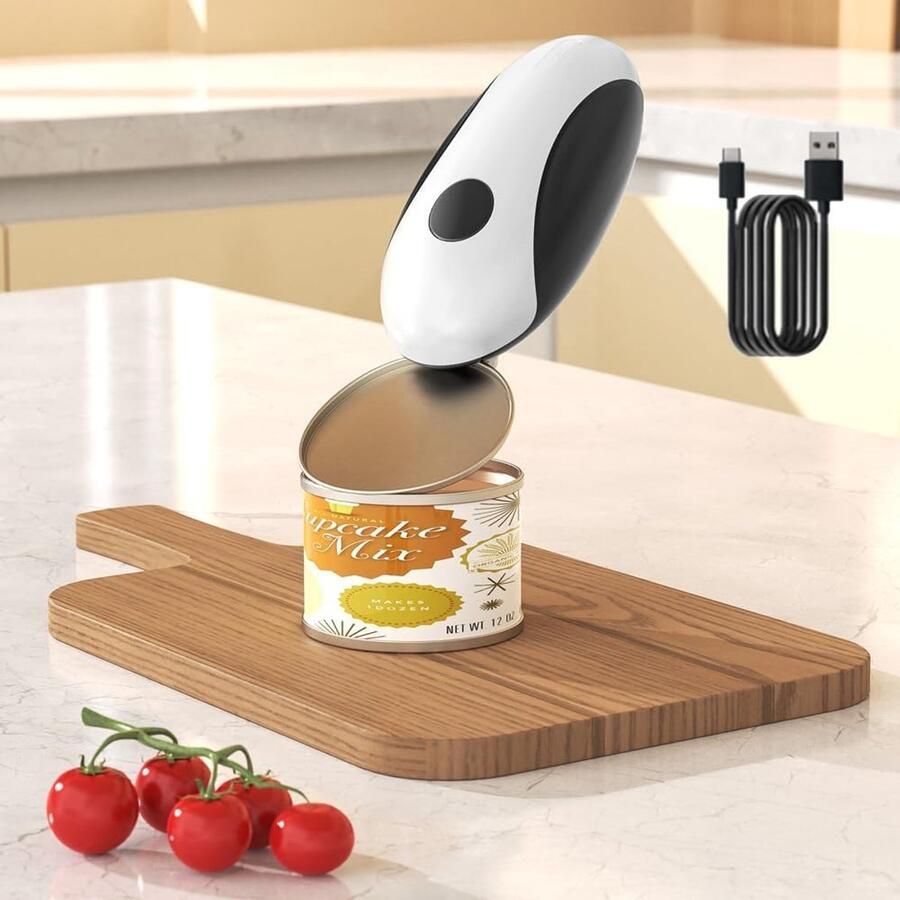 Elektrische Blikopener Automatische Opener Eenvoudig Blikken Openen Zijdelings Snijdende Rand 6.4 x 15.9 cm Zwart