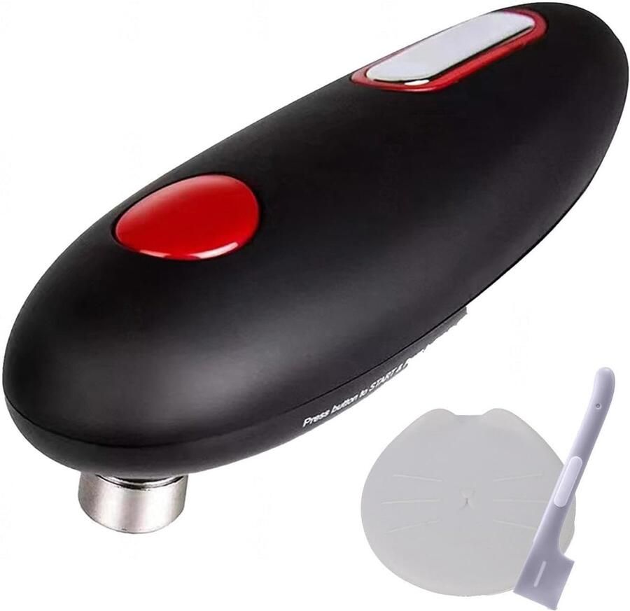 Elektrische Blikopener Automatische opener Gemakkelijk blikjes openen Veilige snijrand 17 x 7 x 6 cm Zwart