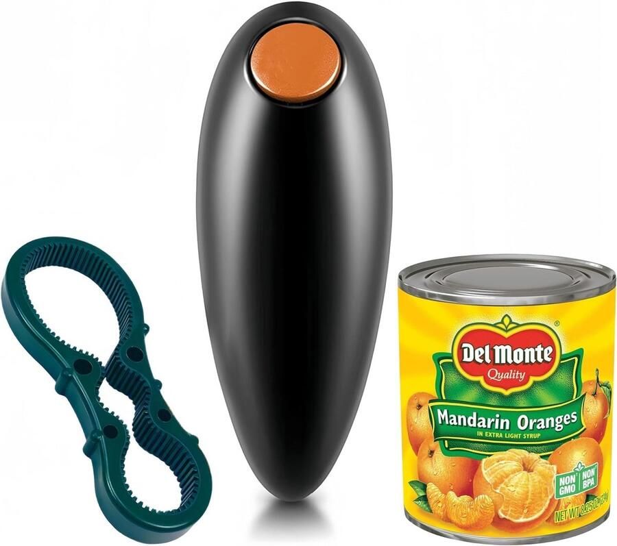 Elektrische blikopener Automatische opener Keuken gemak Gladde rand snede Zwart