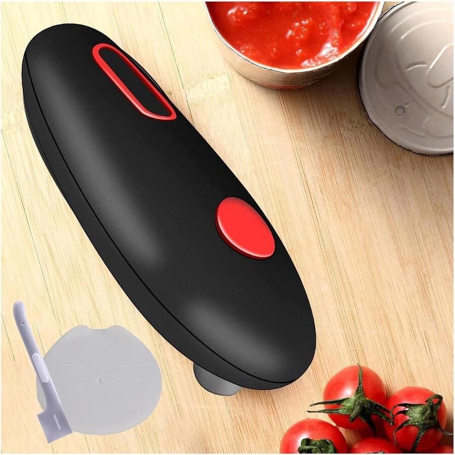 Elektrische blikopener Automatische opener Keuken gemak Gladde rand snijden 17 x 7 x 6 cm Zwart