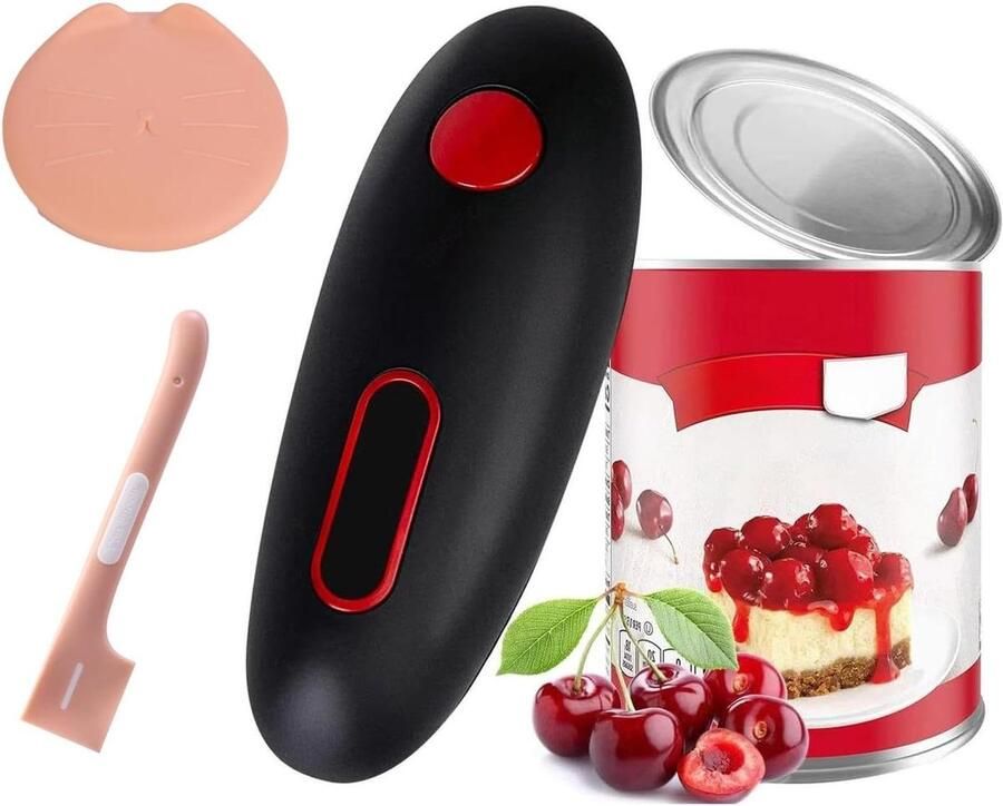 Elektrische blikopener Automatische opener Keuken Gemak Gladde rand snijden 17 x 7 x 6 cm Zwart