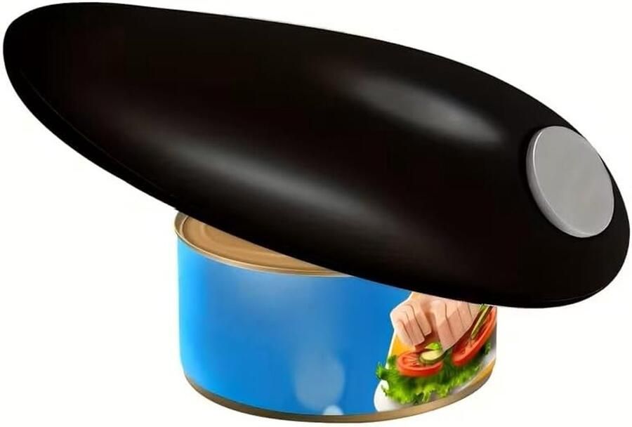 Elektrische Blikopener Automatische opener Keuken Gemak Scherpvrije deksels Compact Model Zwart