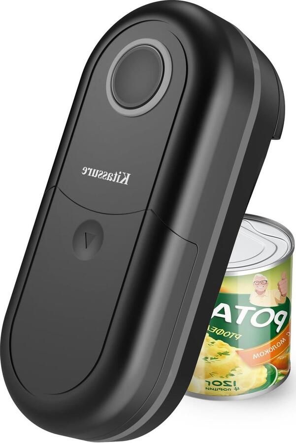 Elektrische Blikopener Automatische Opener Keuken Gemak Snijdt Zonder Scherpe Rand 5.7 x 2.3 inch Zwart Grijs