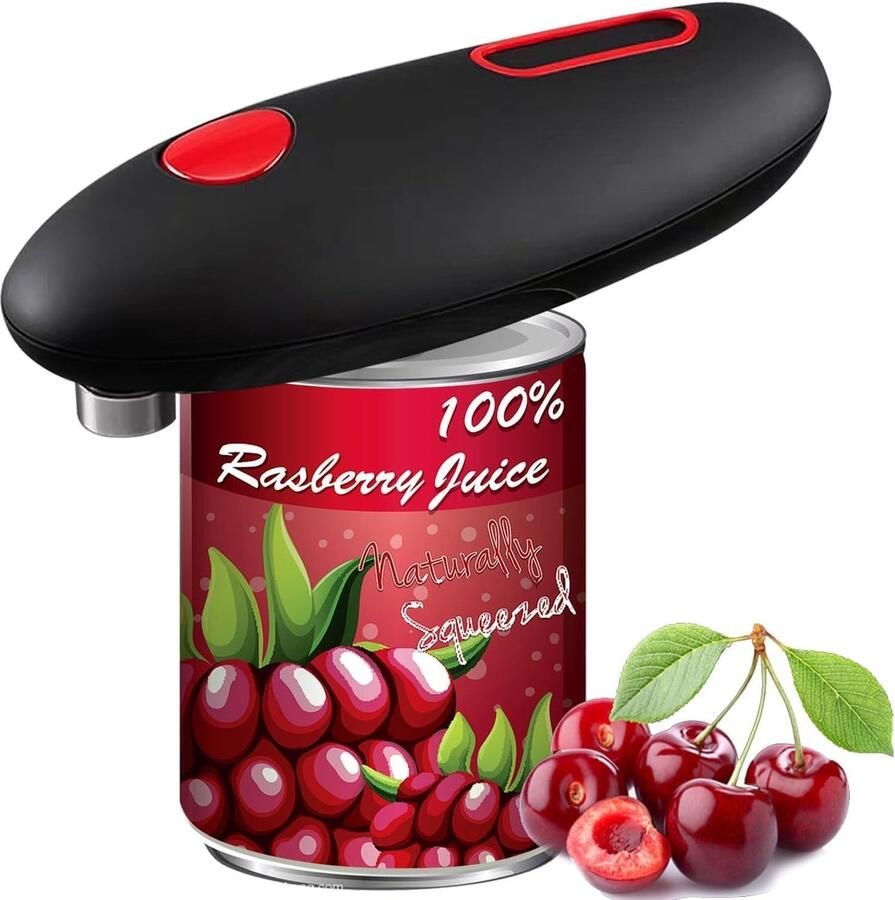 Elektrische Blikopener Automatische Opener Snel Blikjes Openen Geen Scherpe Rand 16.5x 6.5x 5 cm Zwart