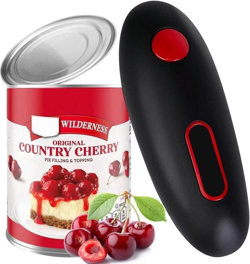 Elektrische blikopener Keuken gadget Snel blikjes openen Geen scherpe rand Zwart