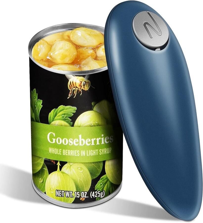 Elektrische blikopener met gladde rand automatisch en veilig openen van blikken in de keuken