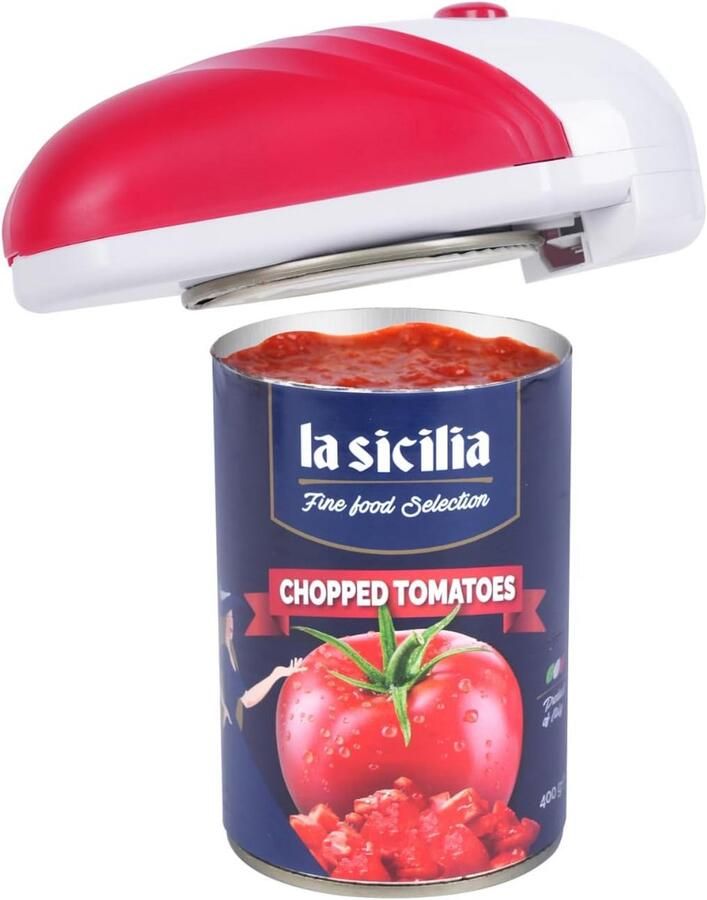 Elektrische Blikopener Rood Automatisch en Eenvoudig Openen