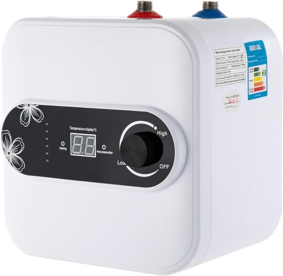 Elektrische Boiler 8 Liter Compact Warmwaterapparaat met LED Display voor Keuken