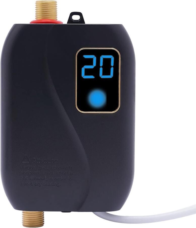 Elektrische boiler Directe verwarming Direct warm water Digitaal display 3500 Watt Zwart