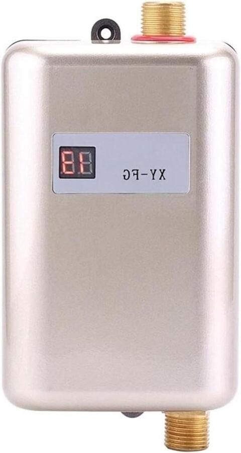 Elektrische Boiler Doorstromer Waterverwarmer Direct Warm Water LCD Temperatuurweergave 3400W Roze