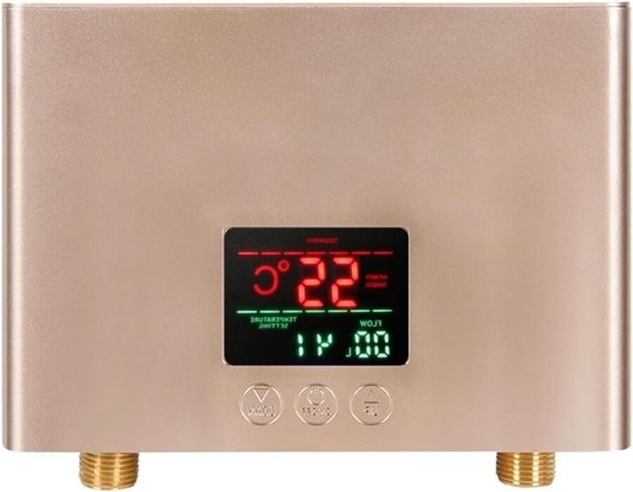 Elektrische Boiler Doorstroomverwarmer Keuken Direct Warm Water LCD Temperatuurdisplay 3000W Goud