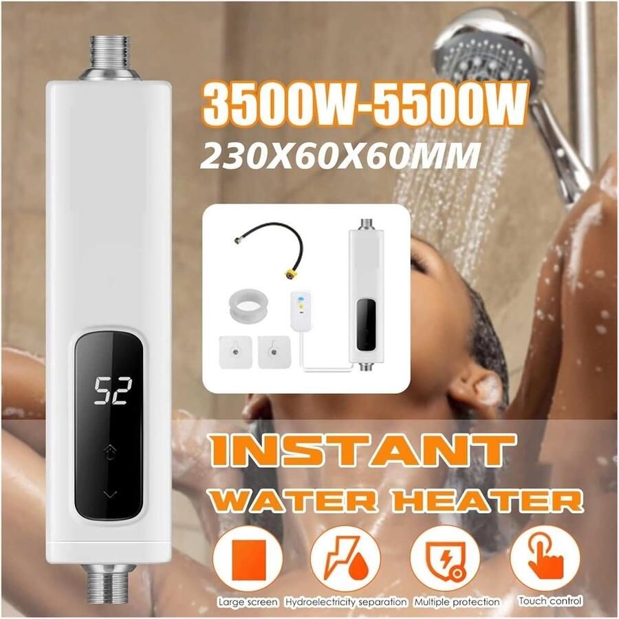 Elektrische Boiler Doorstroomverwarmer Mini Direct Warm Water Snelle Verwarming 3500W Wit
