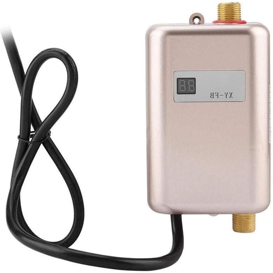 Elektrische Boiler Doorstroomverwarmer Mini Elektrische Doorstroomverwarmer Onder Gootsteen Met LCD-display For Thuiskeuken Wassen Heet Koud Tweeërlei Gebruik(Golden)