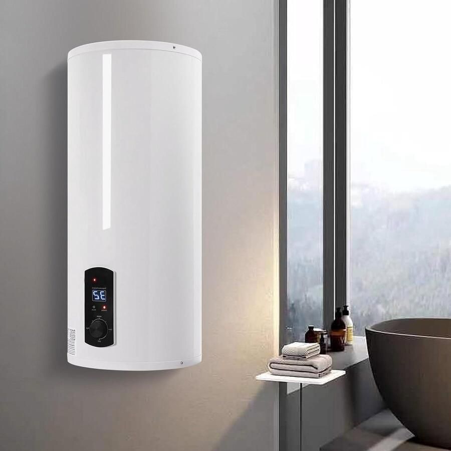 Elektrische boiler Doorstroomverwarmer Warm water voorzien Digitaal display 60 liter Wit
