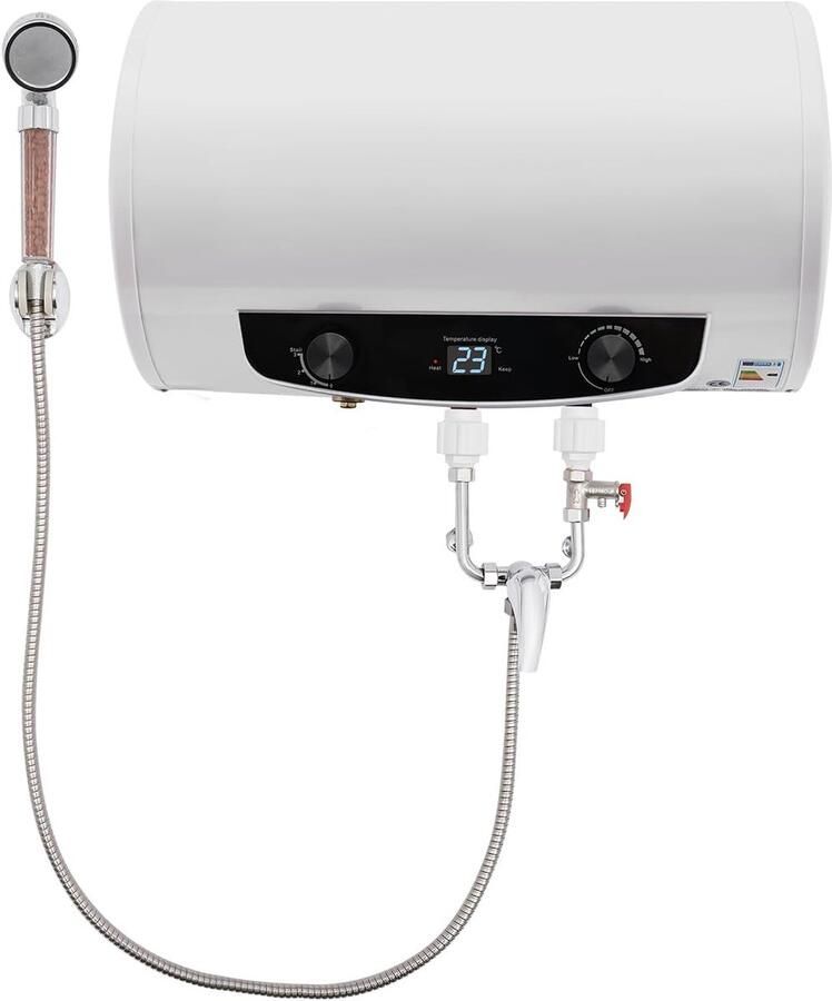 Elektrische Boiler Doorstroomverwarmer Warmwater Douche en Kraan IPX4 Waterdicht Digitaal 35 Liter 2000 Watt Wit