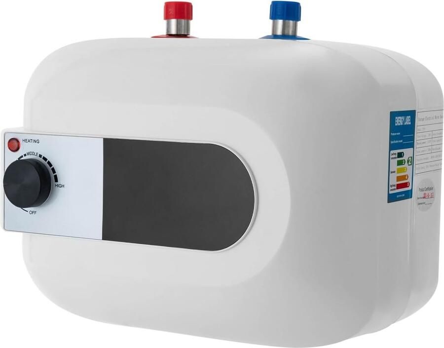 Elektrische boiler Mini boiler Warm water voorziening Compact en snel 6 liter capaciteit Wit
