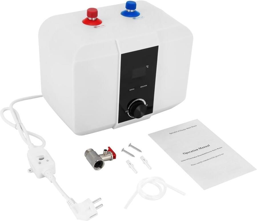 Elektrische Boiler Onderbouw Boiler Snel Warm Water Compact Formaat 6 Liter Capaciteit Wit