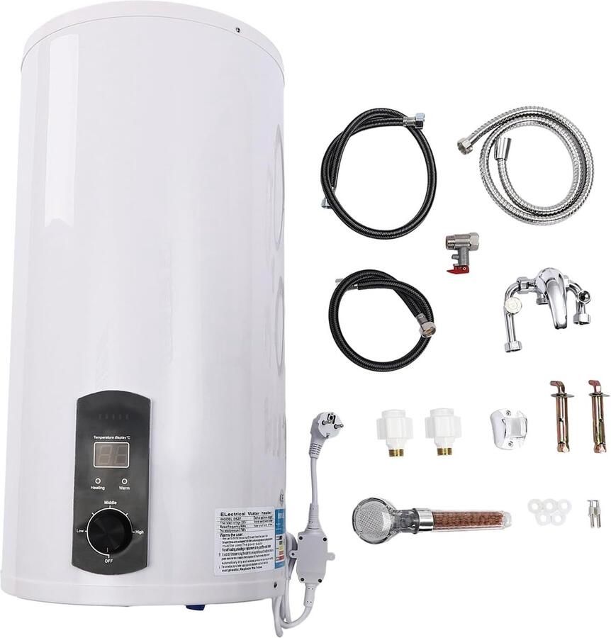 Elektrische Boiler Wandboiler Warm Water Douche Comfort Snelle Verwarming 50 Liter Inhoud Wit