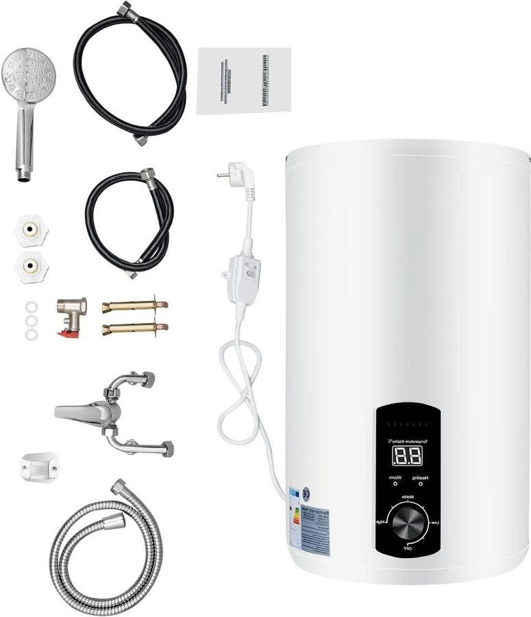 Elektrische Boiler Wandboiler Warmwater Direct Warm Water Keramisch Behandeld 30 liter Wit