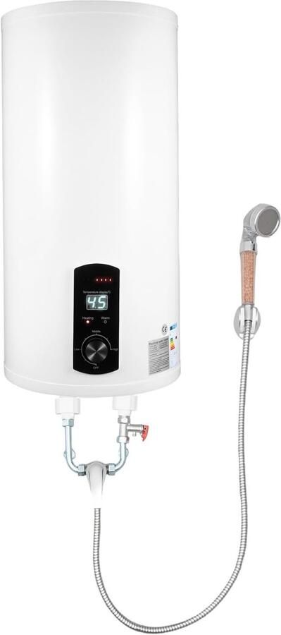 Elektrische Boiler Warmwater Ketel Douchen Keuken Digitaal Display IPX4 50 Liter 2000W Wit