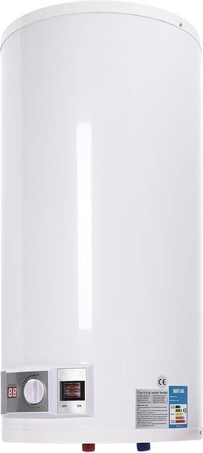 Elektrische Boiler Warmwater Tank Wandmontage Keuken Inclusief Kraan Douche 80 Liter Capaciteit Wit