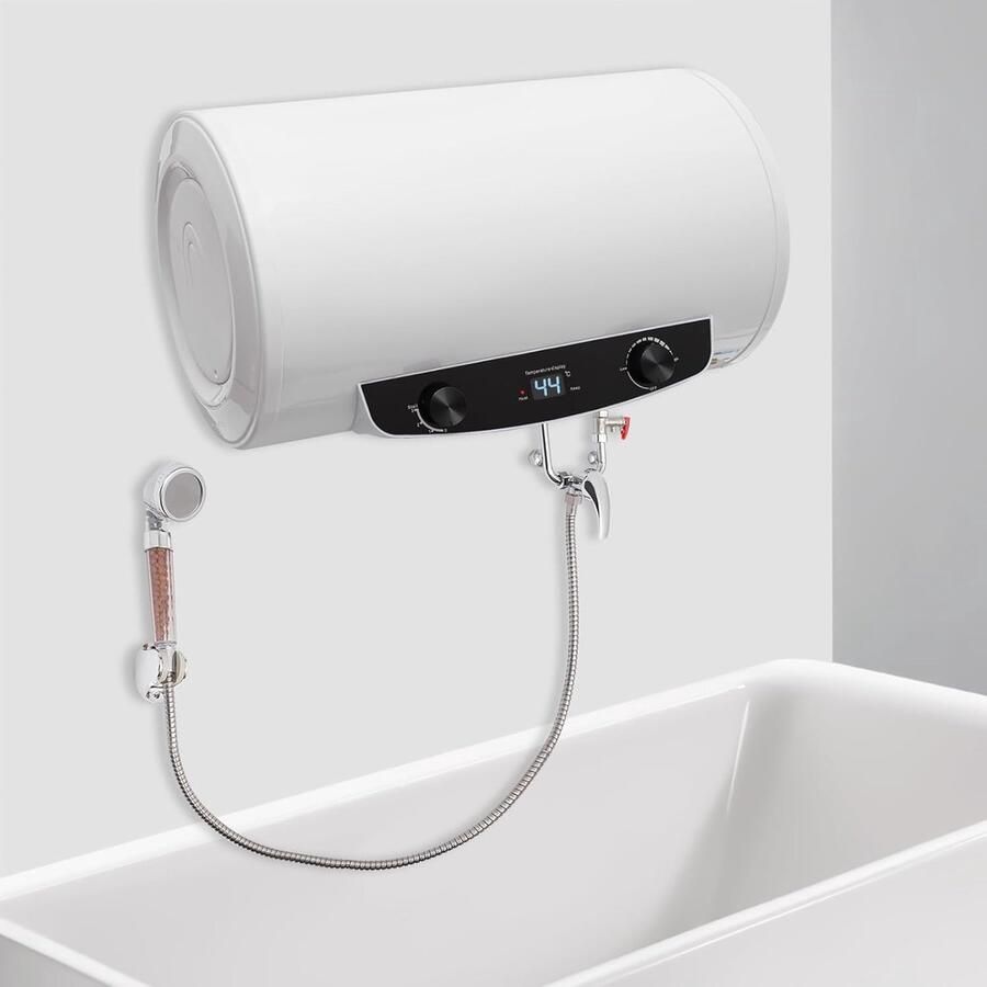 Elektrische boiler Warmwaterapparaat Douche en keuken Inclusief douche en kraan 30 liter Wit
