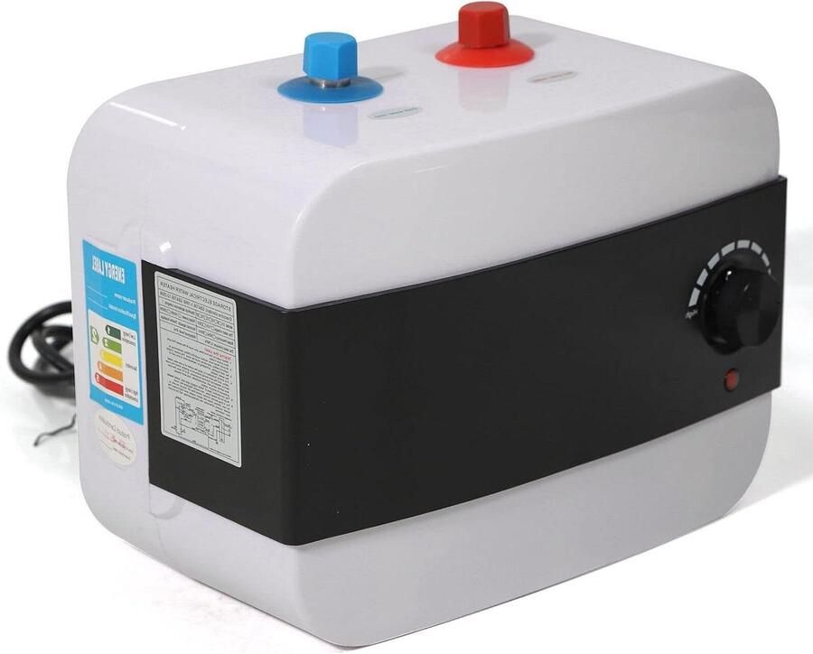 Elektrische Boiler Warmwaterboiler Opslag Ondertafel Installatie Snelle Opwarming 6 Liter Wit