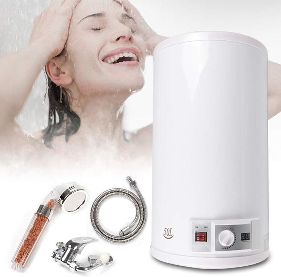 Elektrische boiler Warmwaterketel Direct warm water 50 liter inhoud 220 Volt Blauw