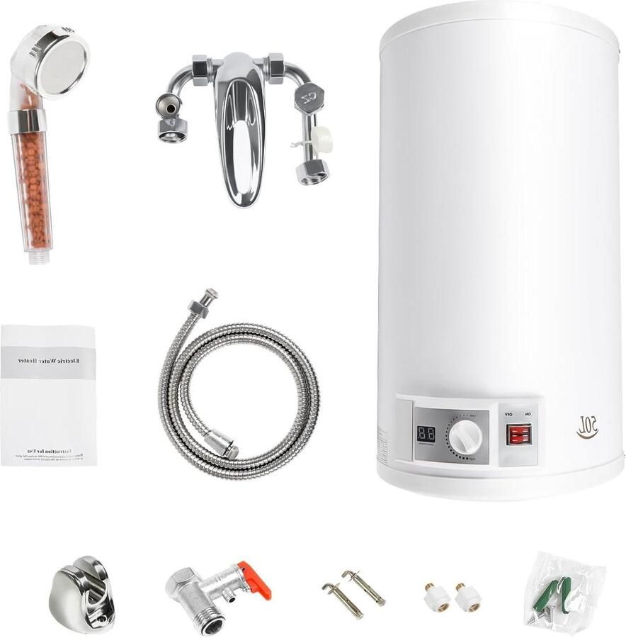 Elektrische Boiler Warmwaterketel Direct Warm Water Digitaal Display 50 Liter Wit