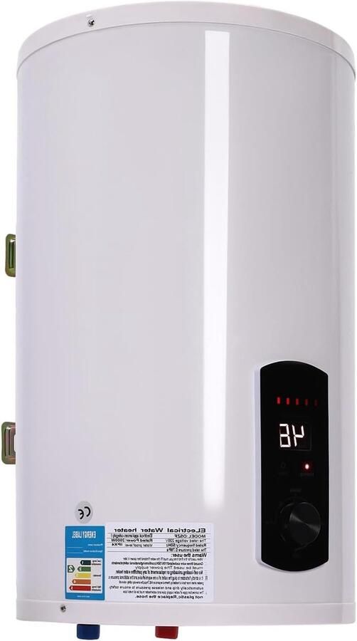 Elektrische boiler Warmwaterboiler Keuken Douchen en Wassen Inclusief Doucheset 30 Liter Wit