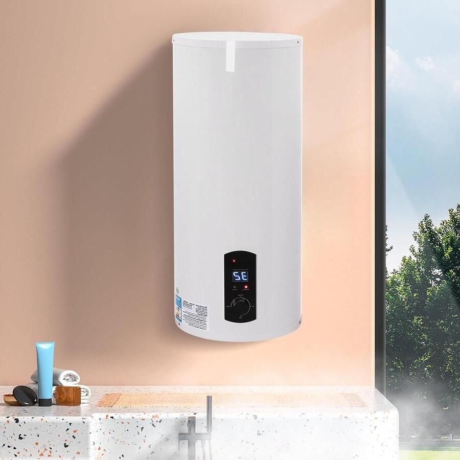Elektrische Boiler Warmwaterketel Douchen Thuis Realtime Temperatuurweergave 60 Liter Capaciteit Wit