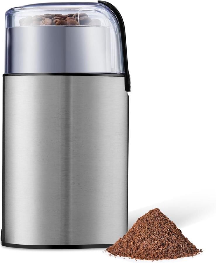 Elektrische Bonenmaler Koffiemolen RVS Koffiebonen- Kruiden- en Notenmaler Compacte Grinder met Veiligheidsdeksel