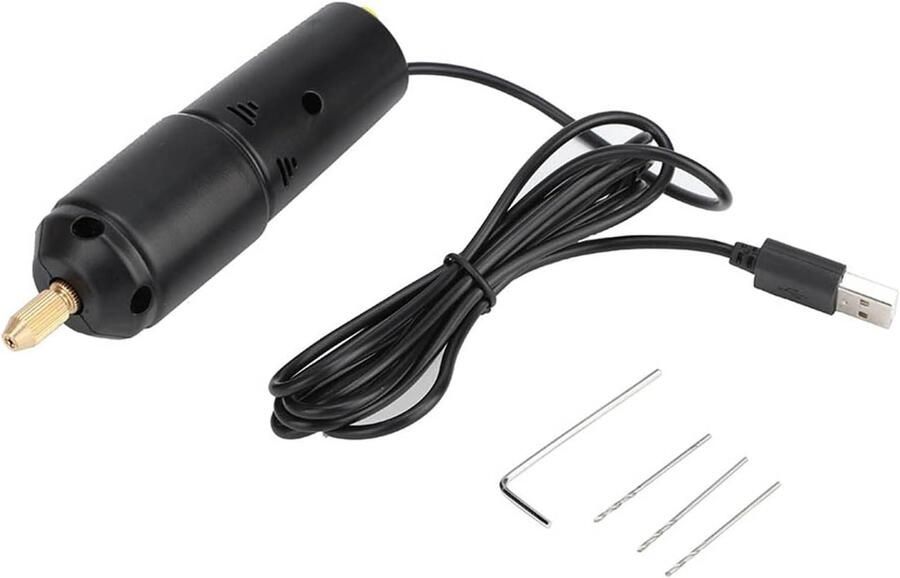 Elektrische boor Draagbare handboormachine met 3 bits DC 5V USB-aangedreven voor hout-kunststof circuit-aluminiumplaten