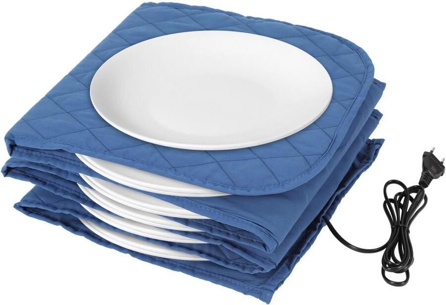 Elektrische bordenwarmer XXL 200W 12 borden tot 32cm 74°C 10 minuten afwasbare overtrek en oververhittingsbeveiliging