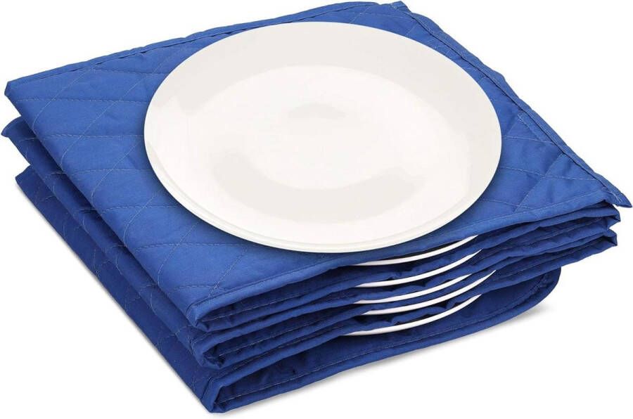 Elektrische bordenwarmer XXL 34 x 30 x 3 cm Voor maximaal 10 borden met 32 cm diameter 200 W 175cm lange kabel Katoen Blauw