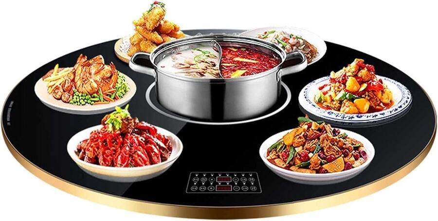 Elektrische Bordverwarmer Verwarmingsplaat Buffet en Feest Instelbare Temperatuur 45 of 61 cm Zwart