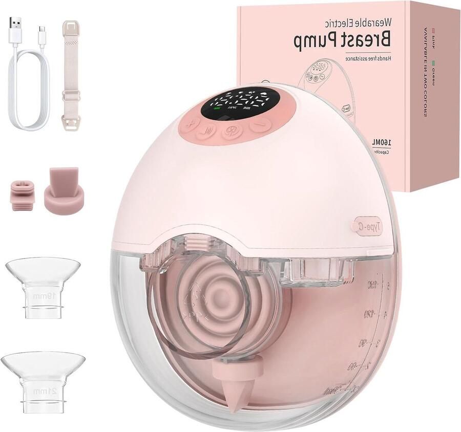 Elektrische Borstkolf Draagbare Kolf Moedermelk Afkolven Handsfree Ontwerp 160 ml Wit